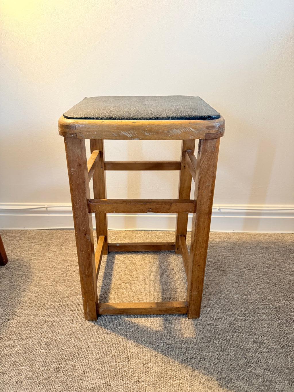 Pair of vintage wooden stools – 1960s–70s