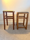 Pair of vintage wooden stools – 1960s–70s