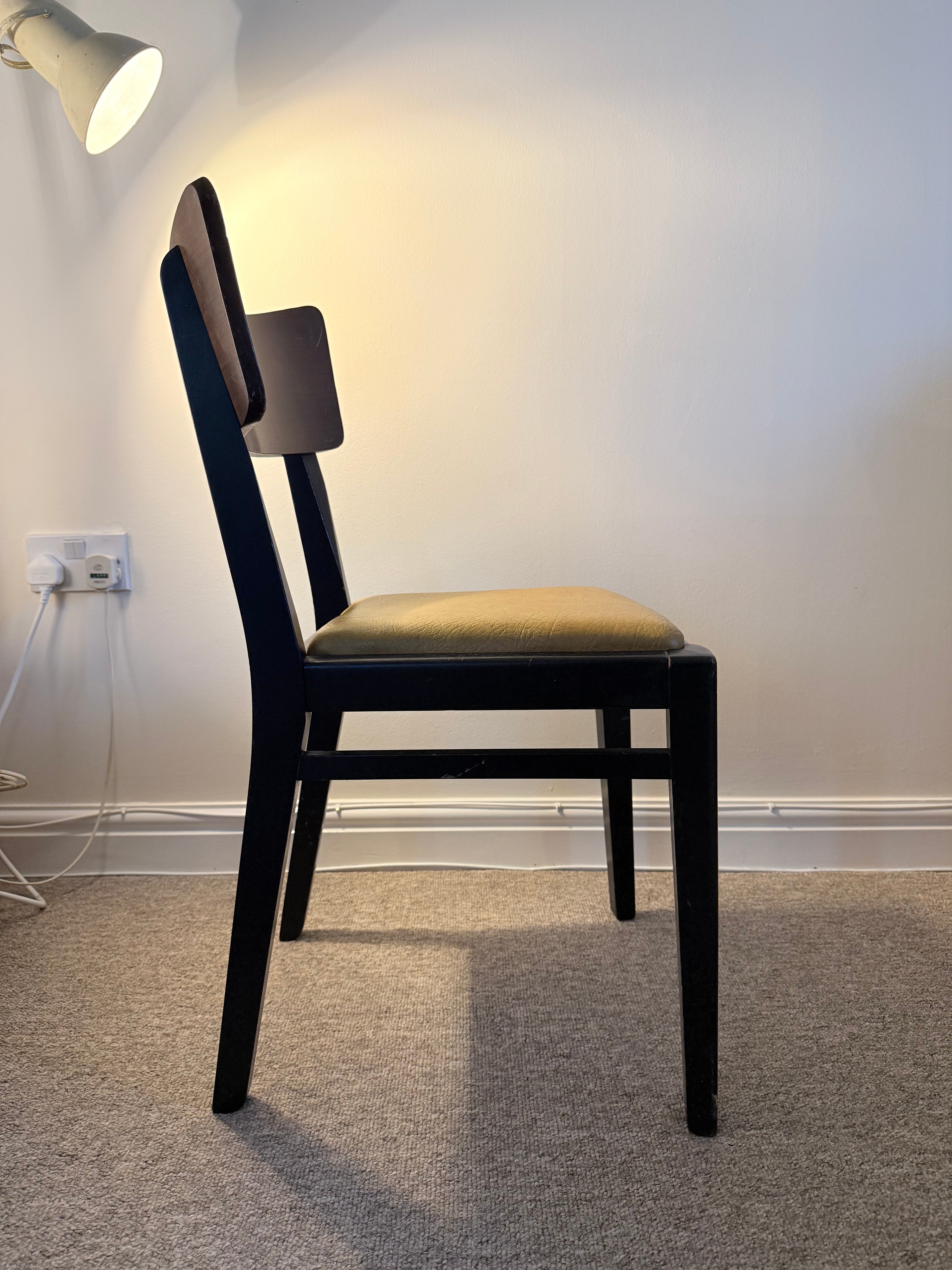 G Plan vintage mid-century dining chair with high quality faux leather mustard seat