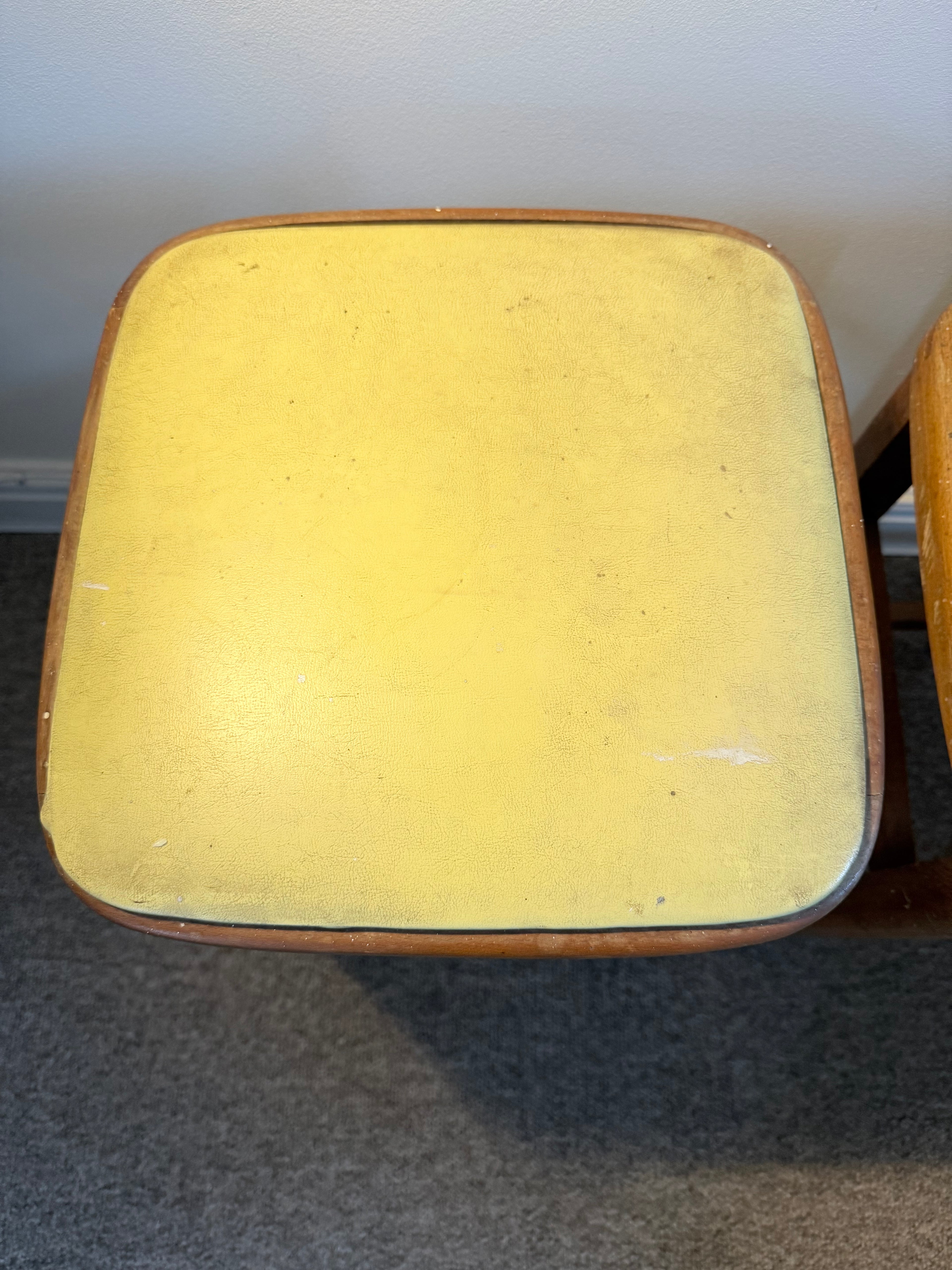 Pair of vintage wooden stools – 1960s–70s