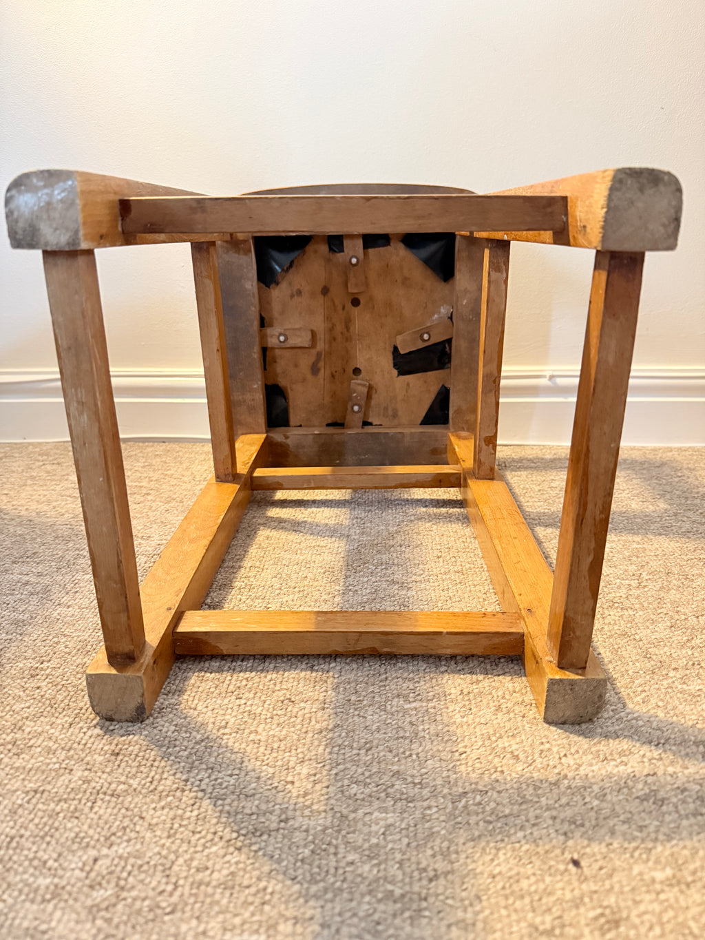 Pair of vintage wooden stools – 1960s–70s