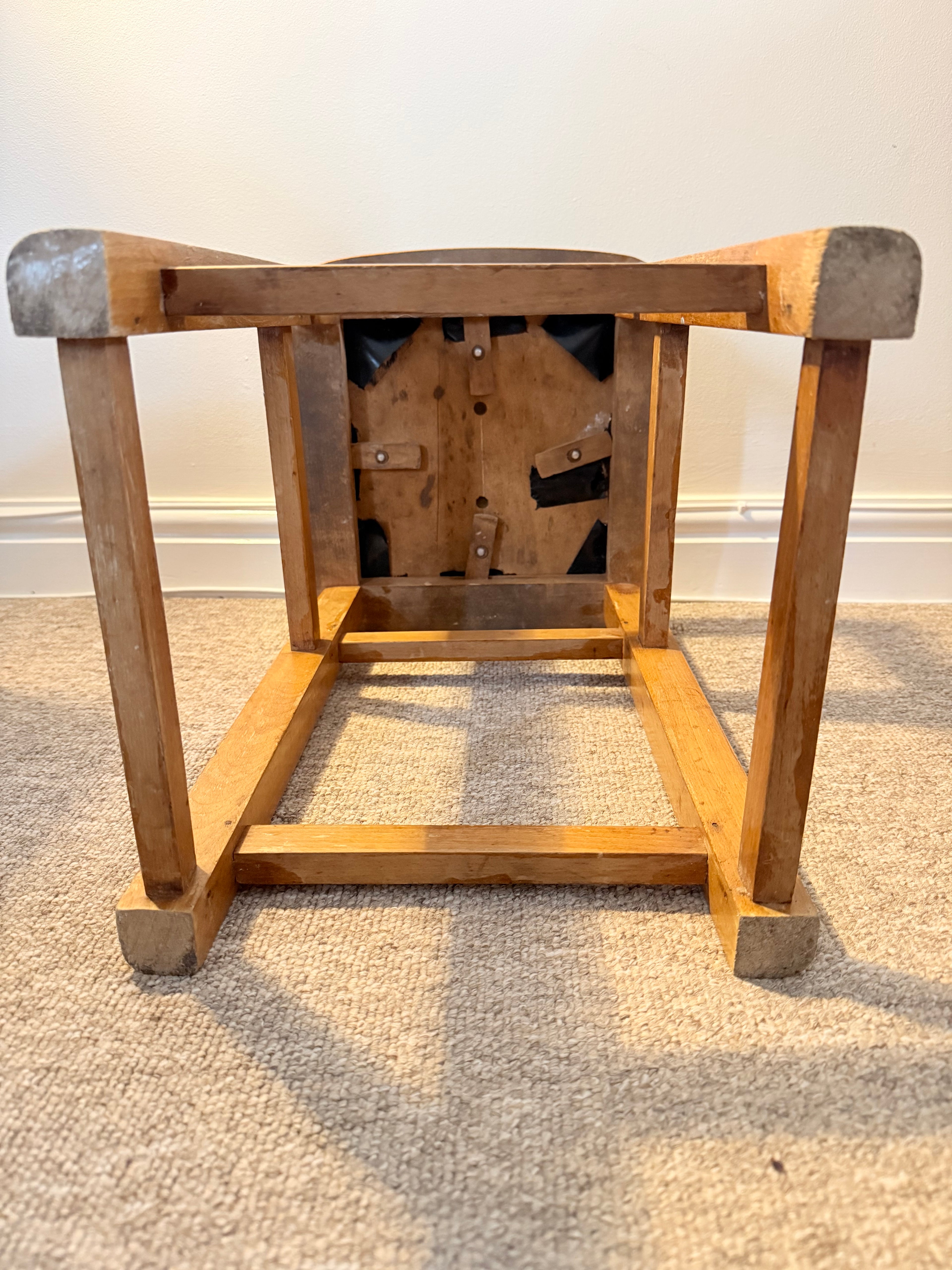 Pair of vintage wooden stools – 1960s–70s