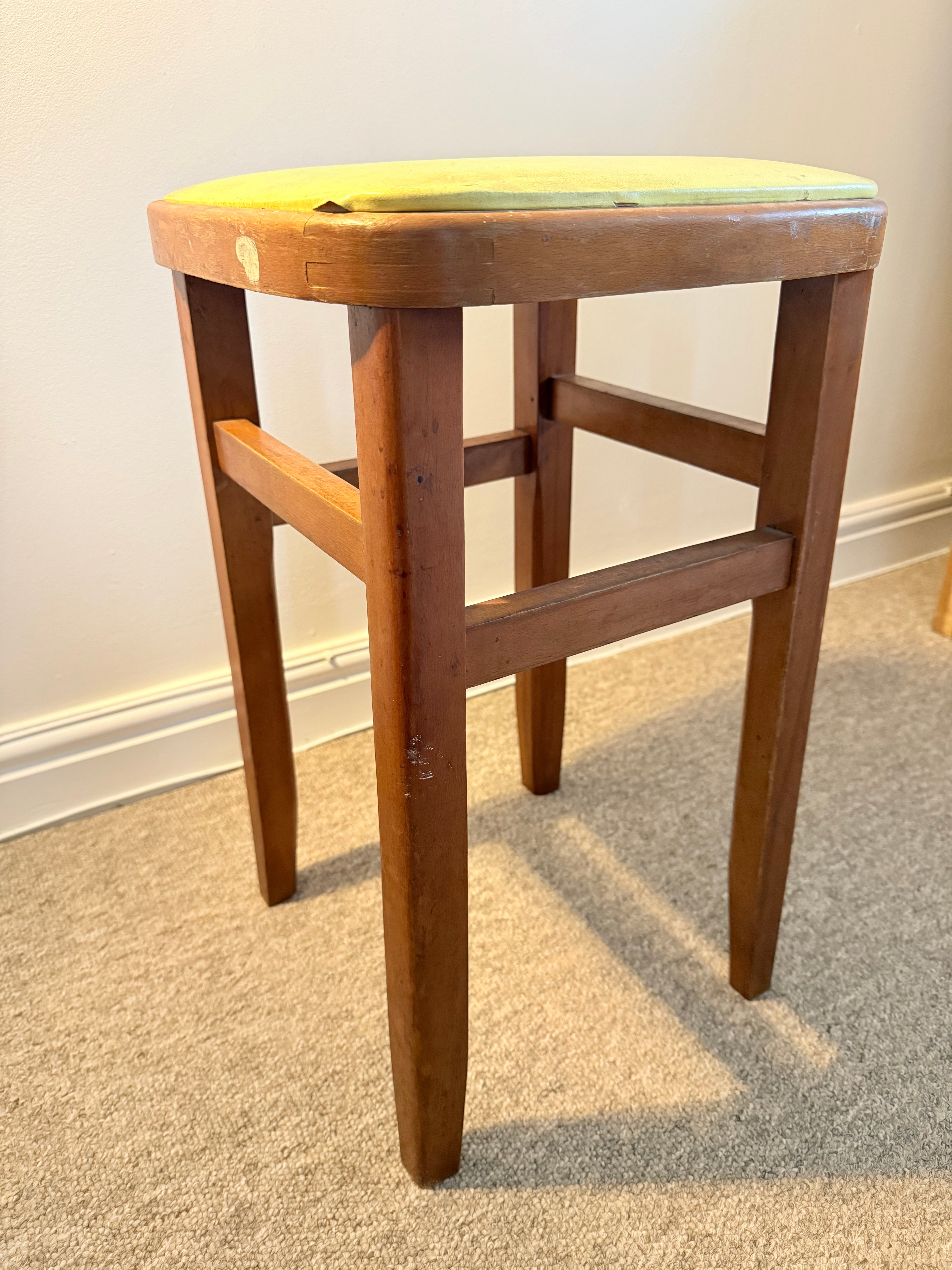 Pair of vintage wooden stools – 1960s–70s