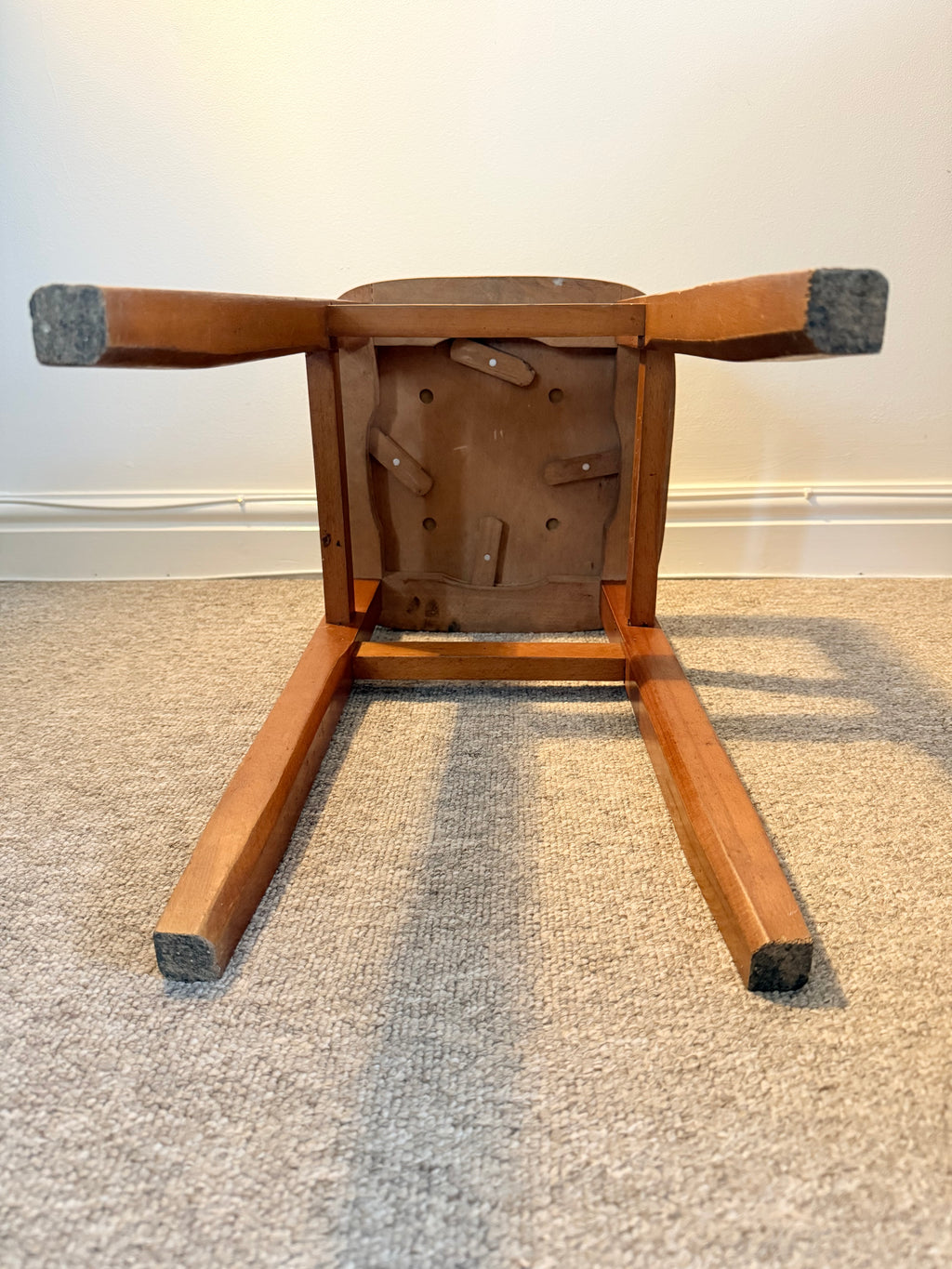 Pair of vintage wooden stools – 1960s–70s