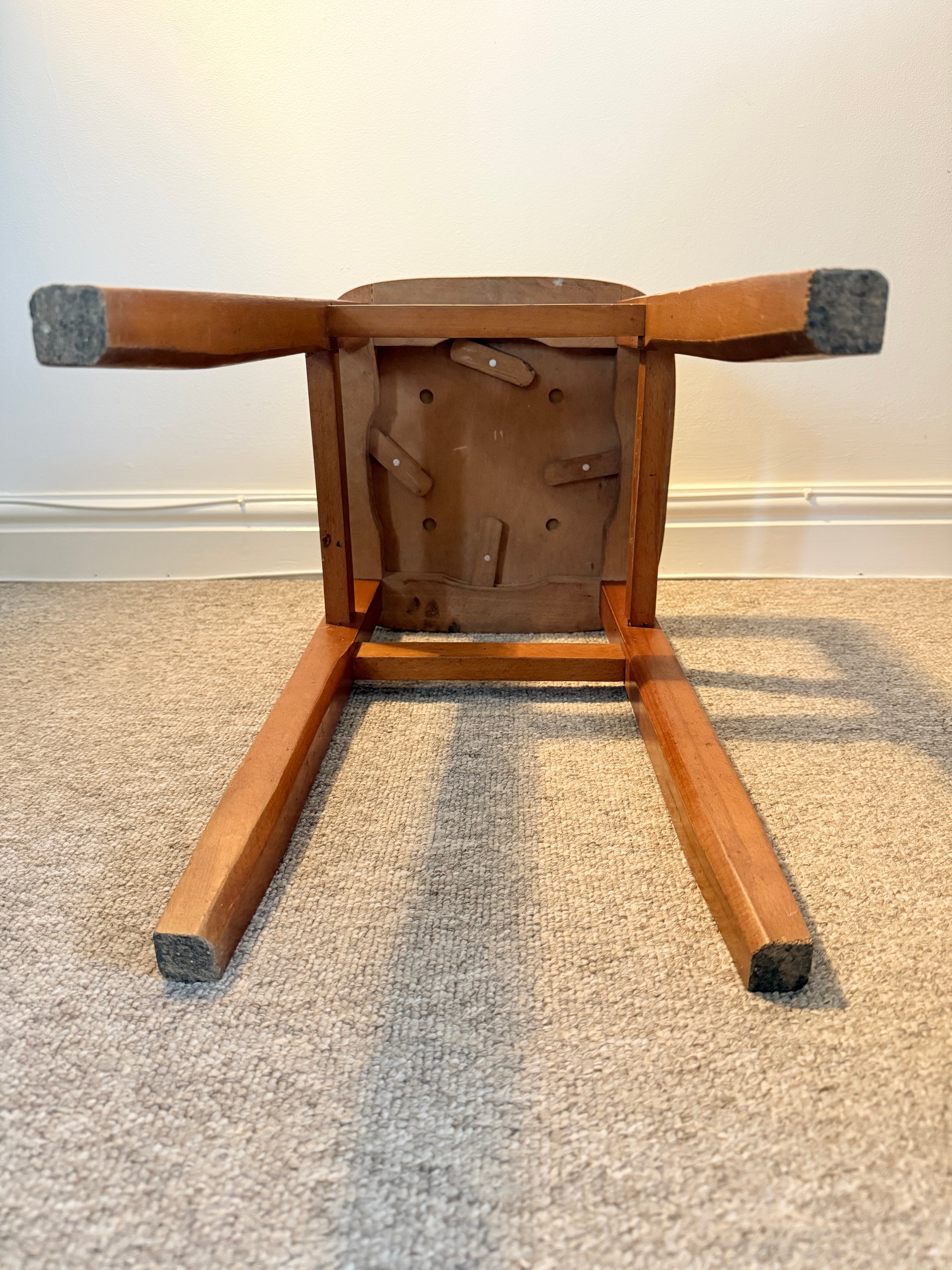 Pair of vintage wooden stools – 1960s–70s