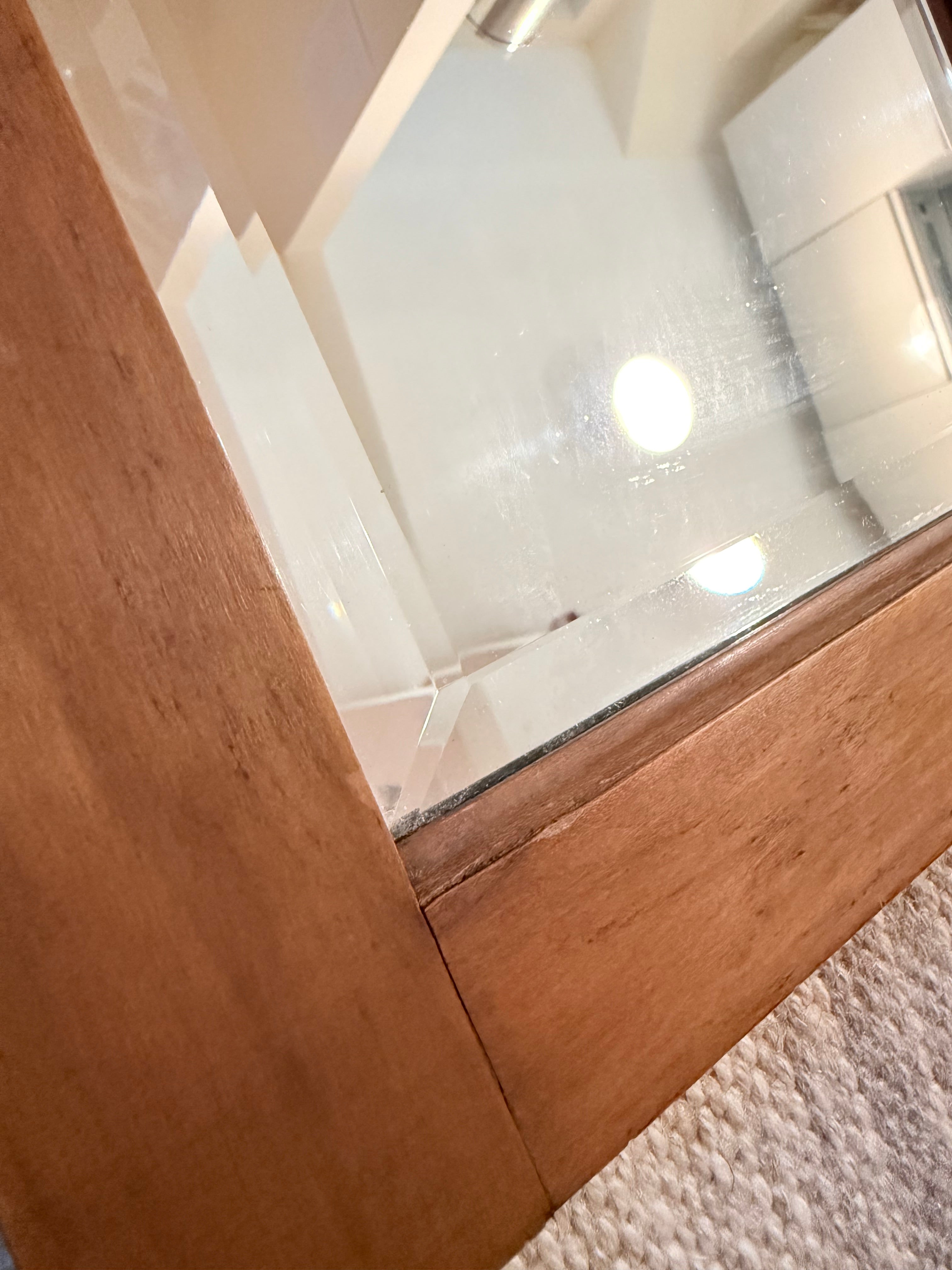 Antique Bevelled Hardwood Mirror