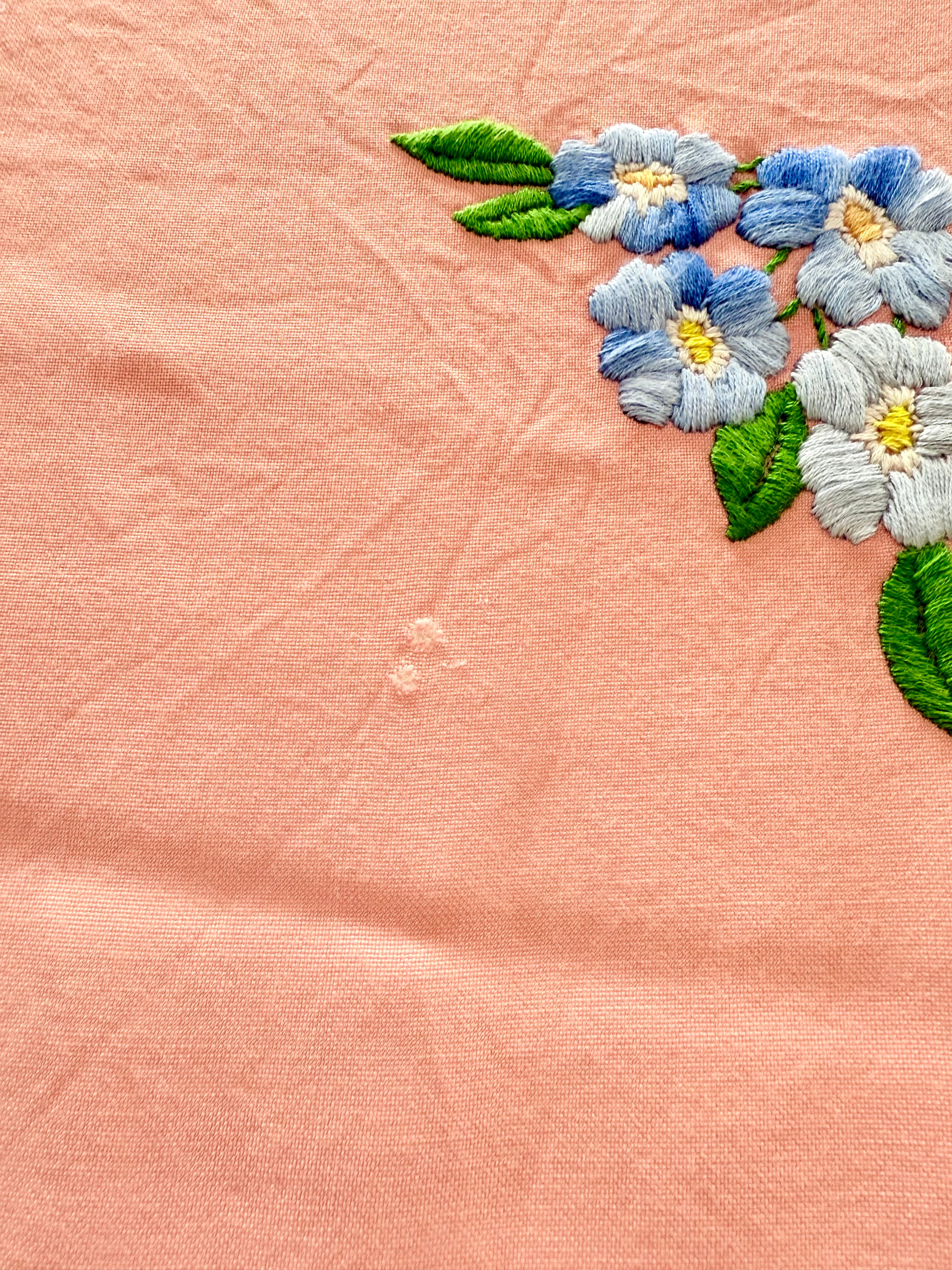 Pair of Pink Vintage Embroidered Curtain Panels