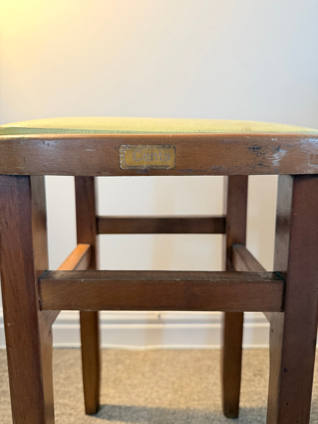 Pair of vintage wooden stools – 1960s–70s