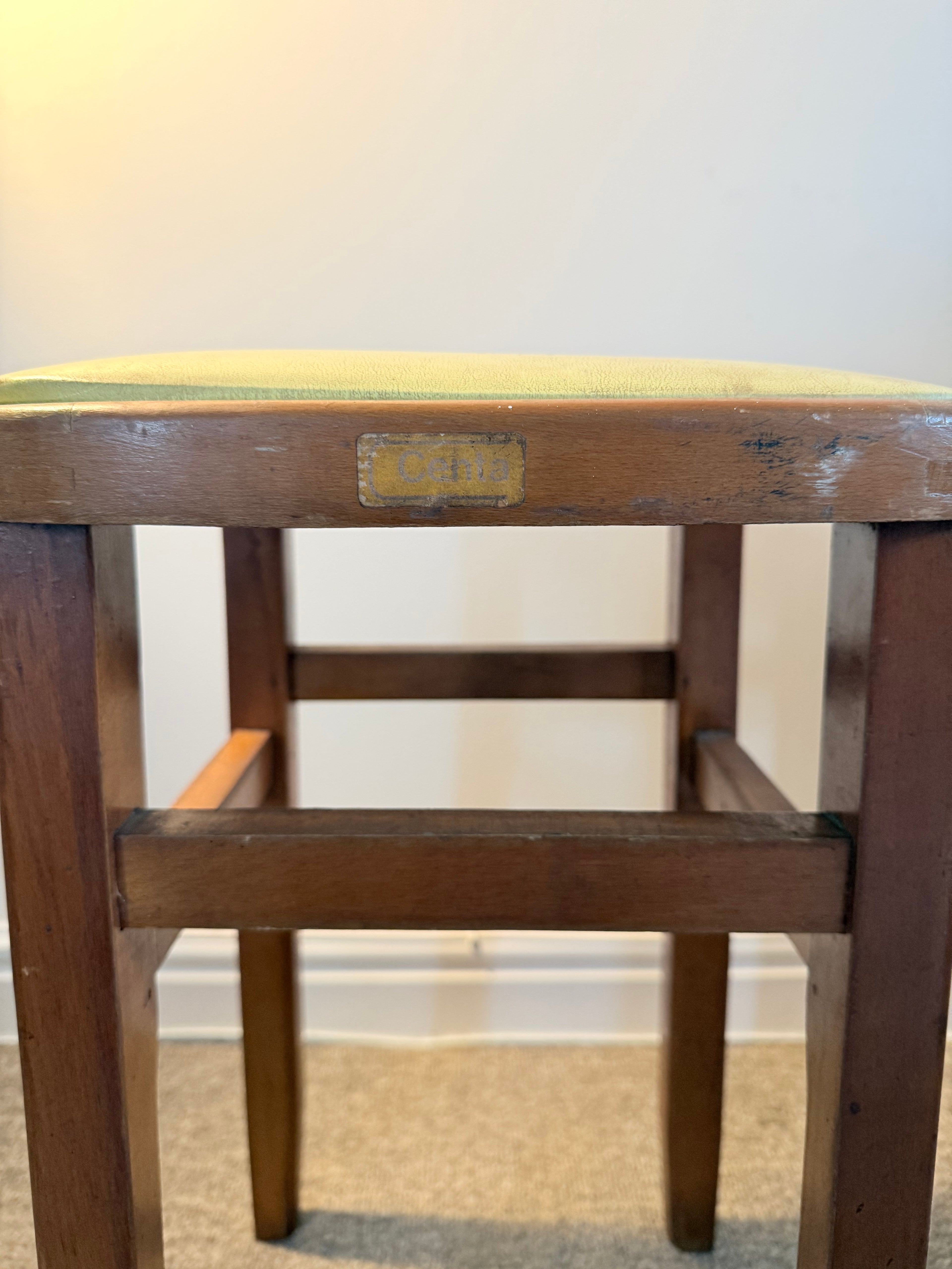 Pair of vintage wooden stools – 1960s–70s