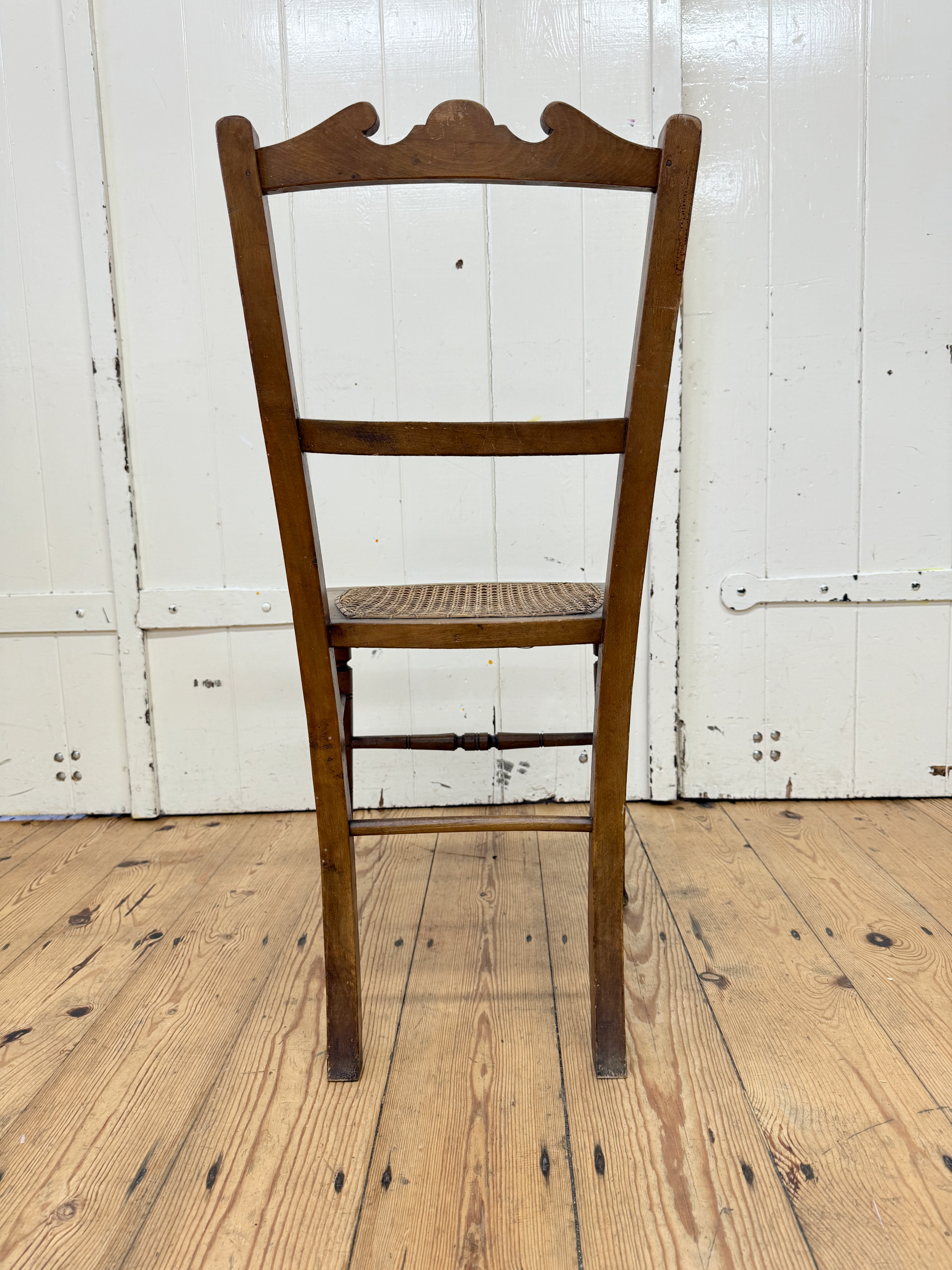 Antique Wooden Chair with Cane Seat
