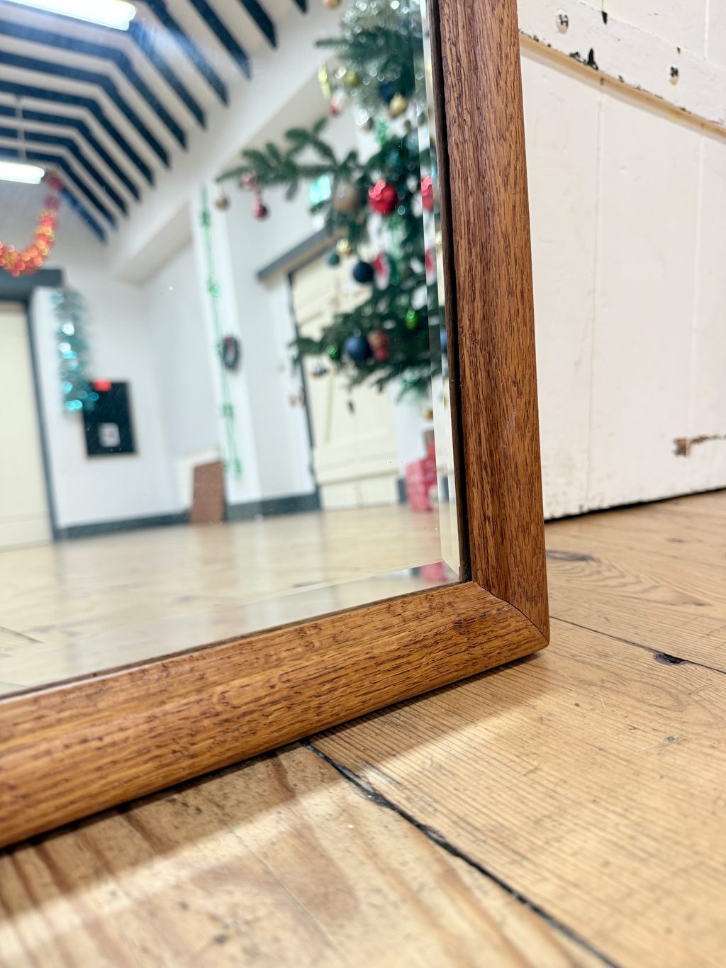 Very Large Antique Bevelled Mirror